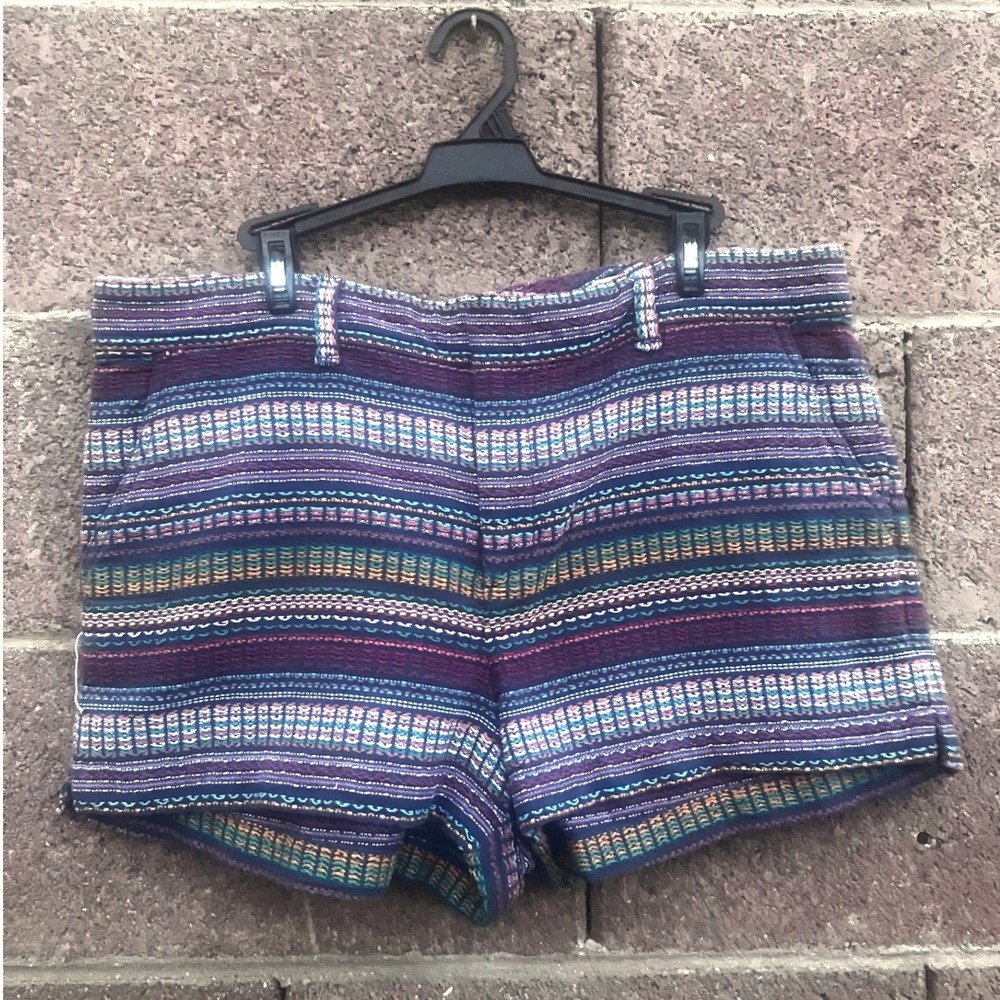 Gap Womens City Short 16 Purple Multi Color Boho Woven Jacquard Shorts
